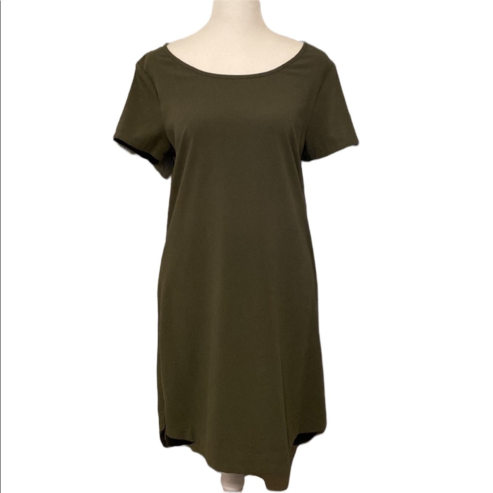 TAKARA army green zipper dress